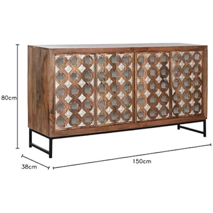 Buffet - HOME ESPRIT - Marron Noir argenté - 150 x 38 x 80 cm - Buffet bas - Salle à manger