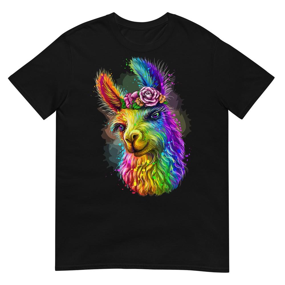 

Cute Llama Mom For Llama lovers Colorful Art Llama Unisex T-Shirt XL