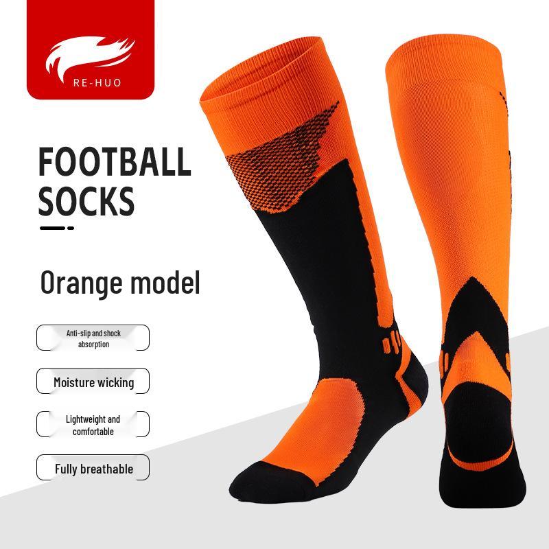 Cross-Border Knee-High Compression Sports Socks - Thickened, Sweat-Wicking, Breathable for Marathon & Football.