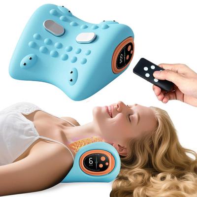 Pernă de Masaj Cervicală Masajor Ergonomic pentru Gât cu 3 Moduri Vibrație Ondulatorie Terapie prin Căldură Temperatură Reglabilă Pernă pentru Relaxarea Mușchilor