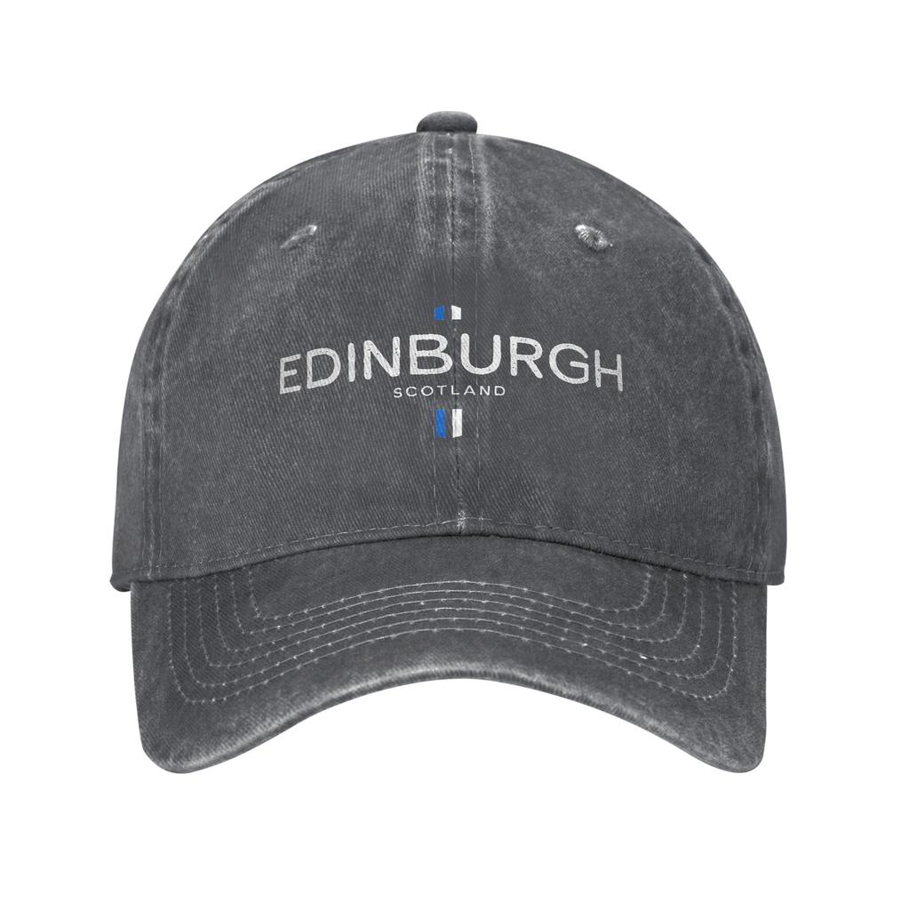 Edimburgo Scozia Regno Unito Cappellino da Baseball Non Strutturato Denim Usurato Bandiera UK Cappellino da Sole Unisex Allenamenti Cappello Regolabile