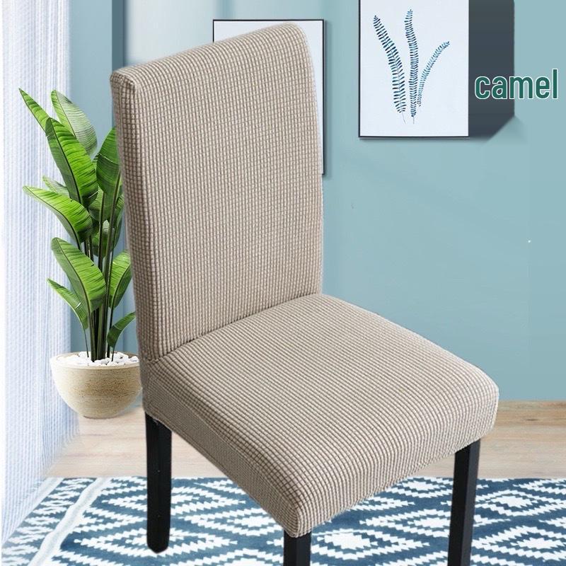 Unifarbener Hochlehner-Fleece-Stuhlbezug - Rutschfest, Staubdicht, Öl- und Fleckenabweisend, Esszimmerbankett-Überzug