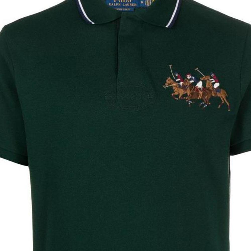 Polo Ralph Lauren SS23 Animal Pattern Straight Fit Short Sleeve Polo Shirt Men Tops Green 710900614-004