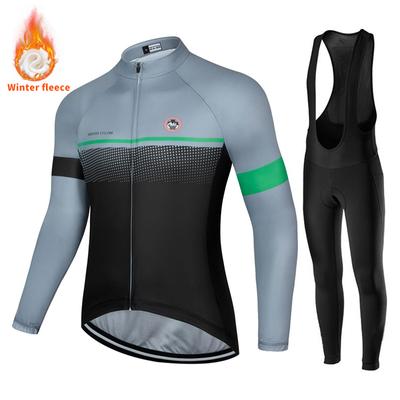 Team Men's Winter Thermal Fleece Cycling Jersey Set Uniform Bicycle Clothes Maillot Ropa Ciclismo Long Sleeve Bike Clothing