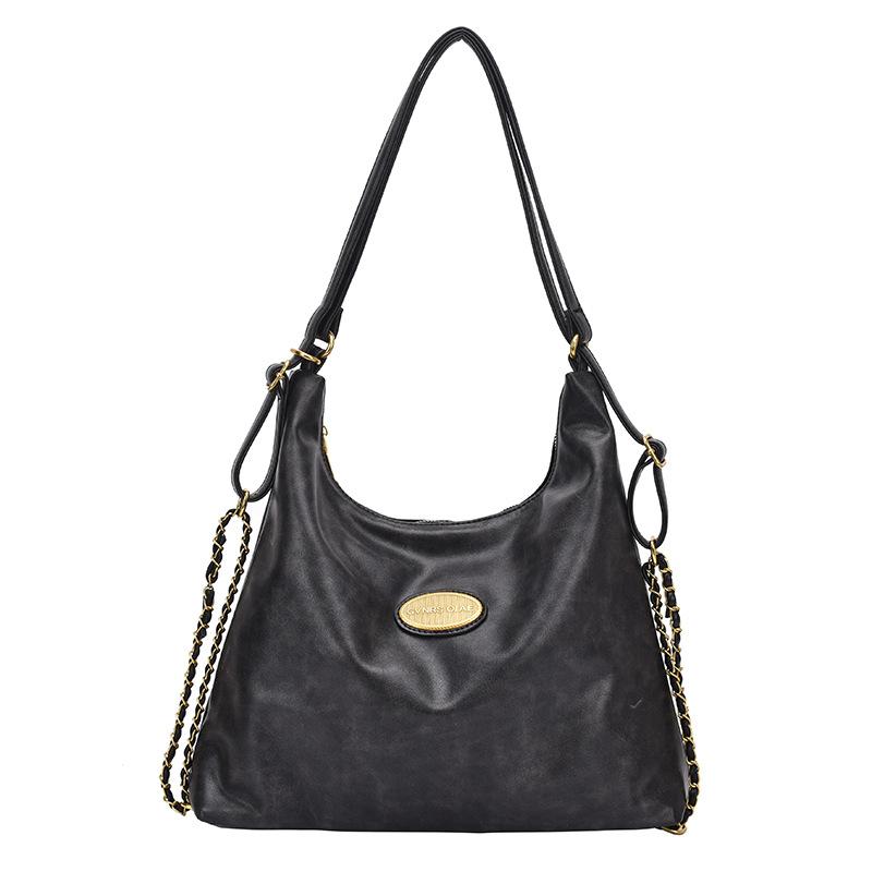 

Кожаная сумка-тоут, многофункциональная сумка через плечо большой вместимости, женская сумка через плечо чёрный