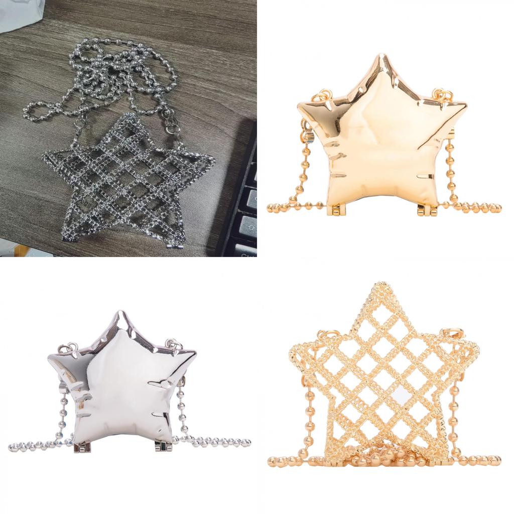 Mini Star Shape Box Bag With Chain Lock For Streetwear Fashion