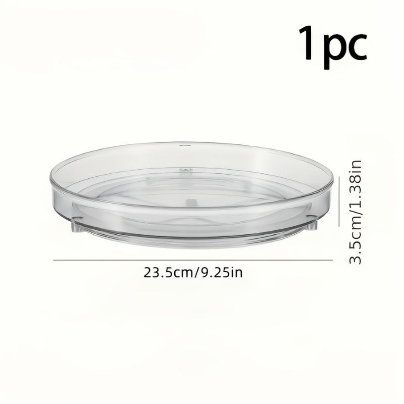 

Transparent Plastic Rotating Storage Basket, with Opened Cover, for Bathroom, Kitchen Cabinet, Spice Rack,Cabinet Turntable Rack чистый