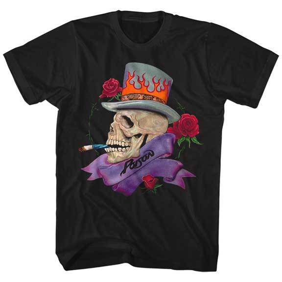 

POISON - Skull Smoking - T SHIRT S-M-L-XL-2XL Brand New Official Glam Metal S разноцветный