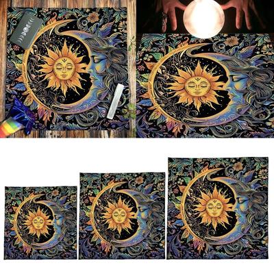 Mond und Sonne Tarot Tischdecke Wahrsagekarten Tischdecke Wandteppich Astrologie Hexerei Decktuch Wanddeko