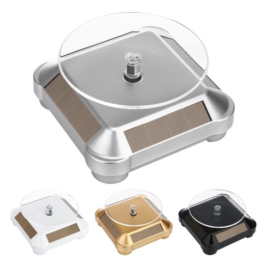 Solar Rotating Display Stand 360 Degrees Dual Use Stable Automatic Turntable for Showcase