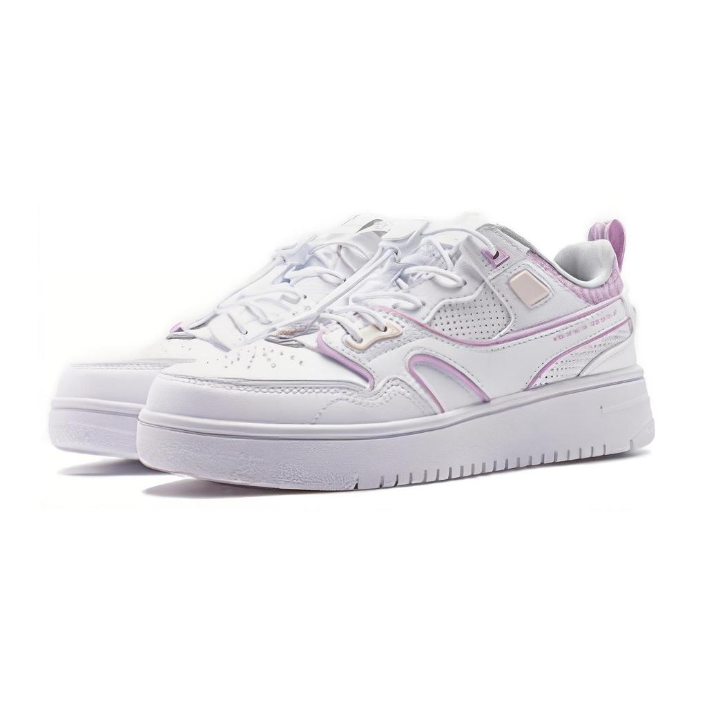 Li Ning Kids White Sneakers Shock Absorption Rebound Wear Resistant Lightweight Breathable Non-Slip Casual Shoes Kids Sneakers Purple YKCU028-6