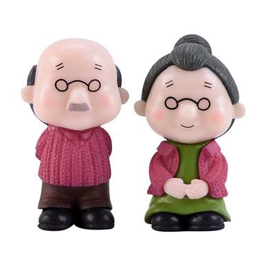 Micro Landscape Grandma Couple Christmas Decoration Fairy Garden Figurines Ornaments Miniatures