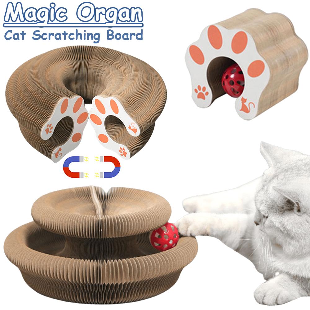 Kratzbrett für Katzen Magic Organ Katzenspielzeug Kratzbrett Runder Wellpapp-Kratzbaum Katzen-Klettergerüst Krallen schärfen Katzenspielzeug