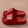 Ladies' Cartoon Decorated Pillow Slippers, Soft Soled Platform Anti Slip Slippers, Summer Casual Shower Slippers