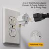 Heavy Duty Wall Plug Adapter Portable 2 Prongs to 3 Prongs Outlet Adapter Grounding Converters Adapter Outlets Plugs