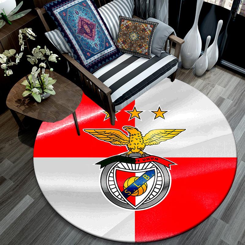Sport Lisboa E Benfica2 Round Area Rug,Carpet Rug for Living Room Bedroom Sofa Playroom Decor,Non-slip Floor Mat