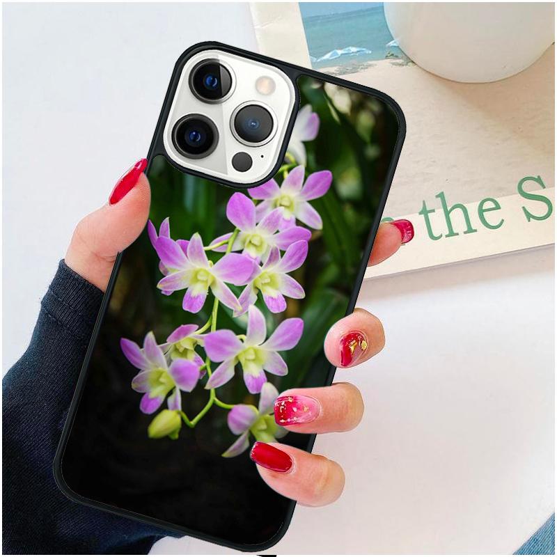 Orchid Flowers Colorful Phone Case For iPhone 17 Air 16 pro max 15 14 plus 12 13 Soft Bumper Shell Cover coque