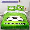 3PC Custom Name Soccer Ball Field Bedding Set Duvet Cover Closure Includes 1 Duvet Cover & 2 Pillowcases for Bedroom