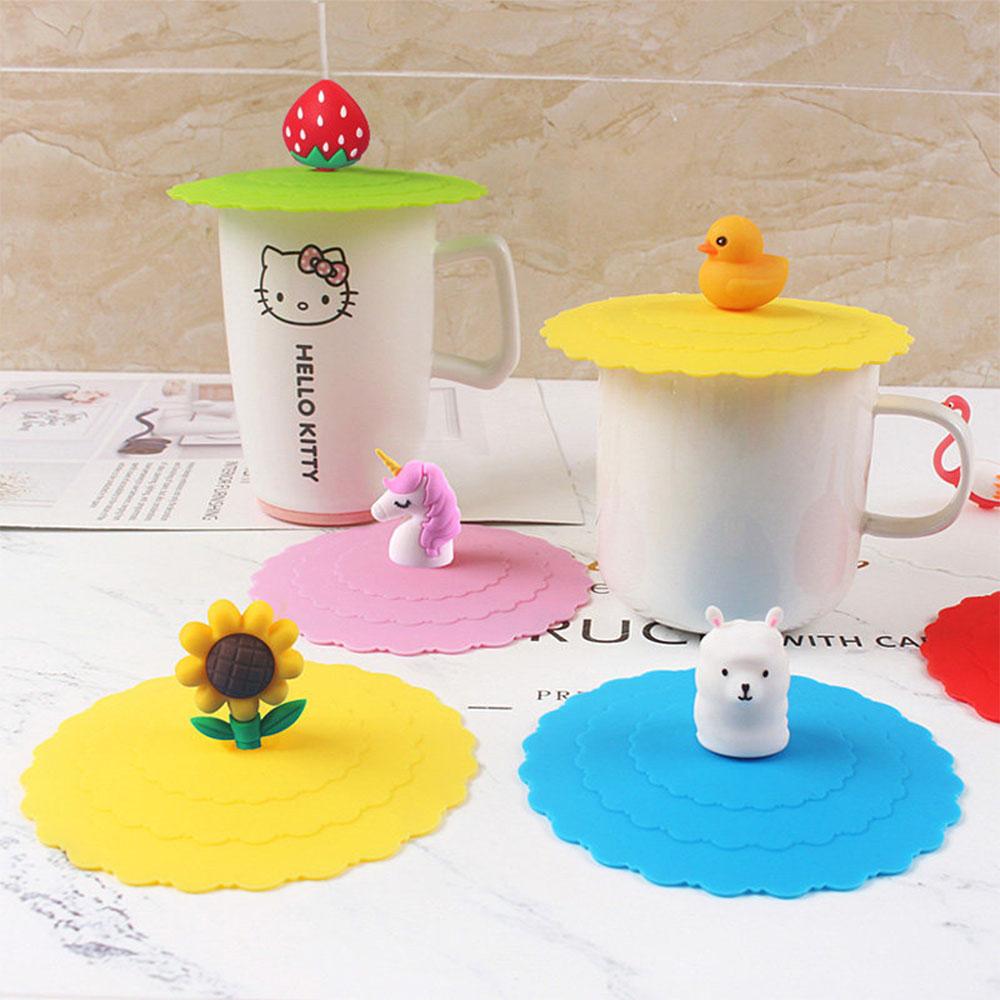 6PCS Cute Silicone Cup Cover - Suction Seal Lid for Coffee Mug