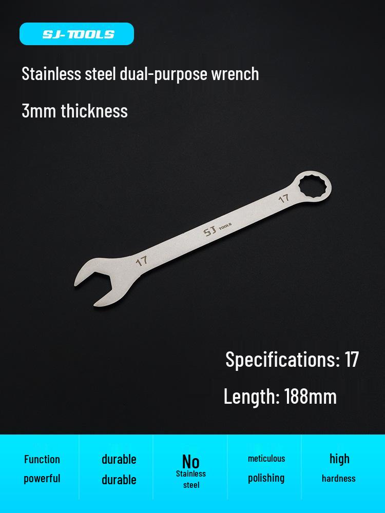 Shangjiang Reversible Ultra-Thin Stainless Steel Open-End Wrench for Auto Repair