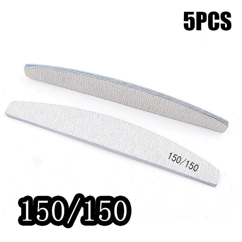 5Pcs Professional Nail File Buffer Polisher Accesorios Boat Polishing Sanding Buffing 80/100/150/180 /240 Manicure Care Tools