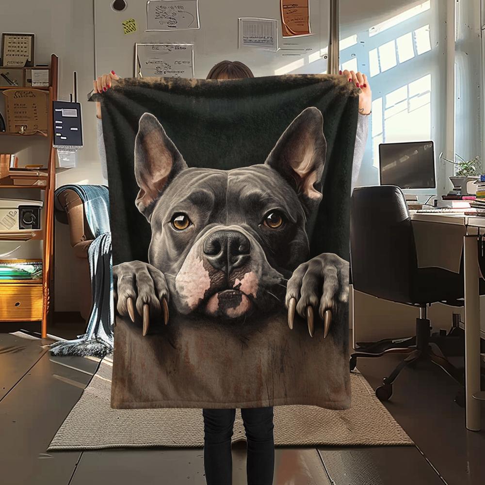 

1Pc Cute Dog Print Flannel Blanket, High quality Comfortable for All Seasons, Home Decor, Warmth and Comfort, Perfect for Christmas Gifts 80cm x 120cm