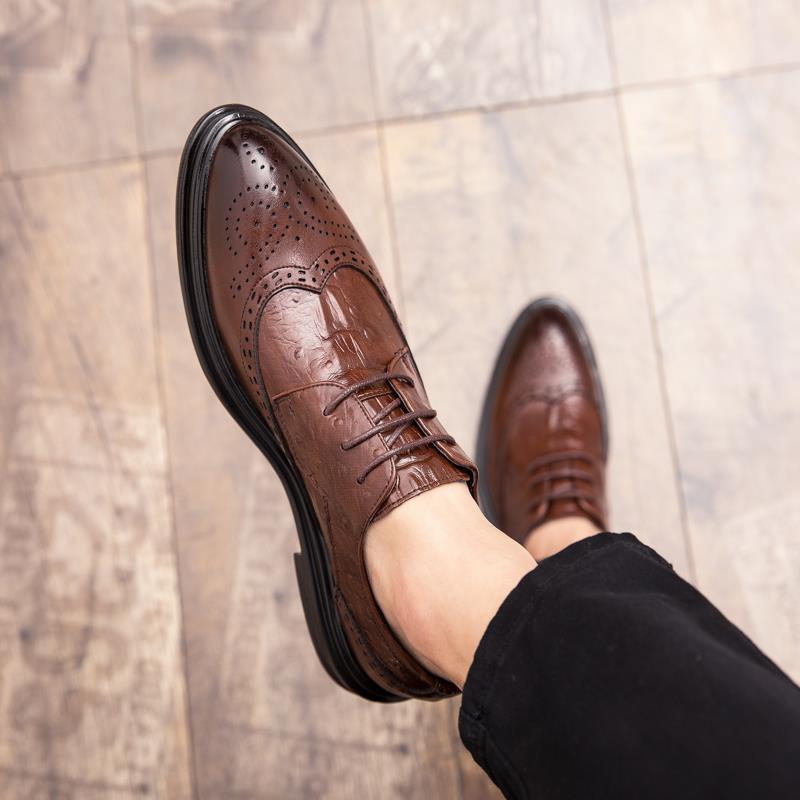 Leather Business Classic Pointed Toe Formal Dress Men Shoes Office Wedding Mens Casual Oxford Shhoes