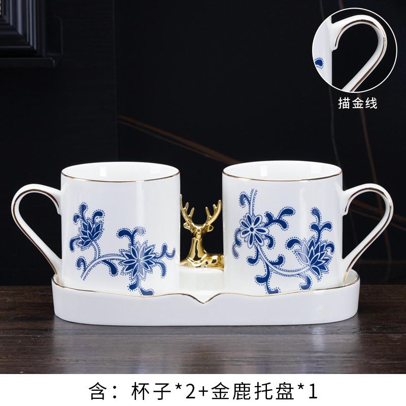 

Luxury Mouth Rinse Cup Toothbrush Holder Bathroom Accessories Blue Floral Ceramic Lotion Bottle Pump Soap Dispenser Hotel Cup