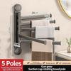 No Need To Drill Suction Cup Rotating Towel Rack, Bathroom Multi-pole Folding Sorage Rack, Towel Hanging Pole, Kitchen Rag Rack
