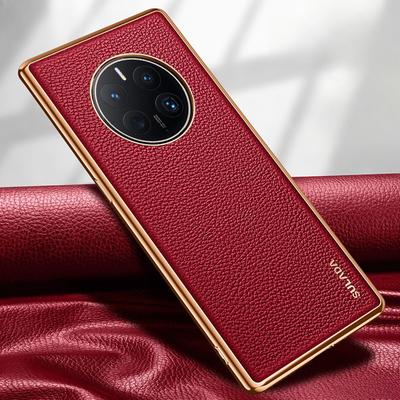 Suitable for Huawei Mate60pro Mobile Phone Case Thin Electroplated Huawei Anti-fall Full Coverage M40 Luxury Women's 50 Leather Case