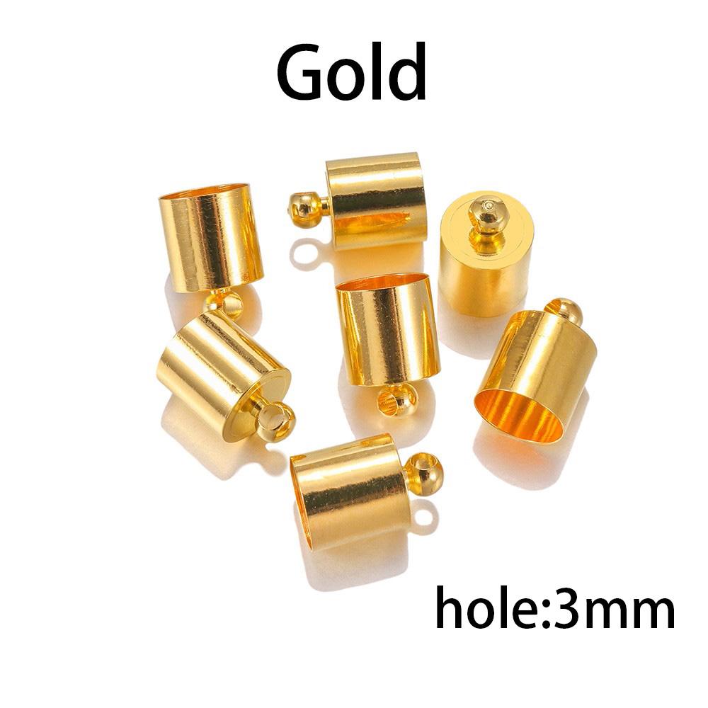 10pcs/lot Stainless Steel End Tip Cap Fit 2-10mm Tassel Leather Cord End Crimp Caps For DIY Jewelry Making Bracelet Accessories