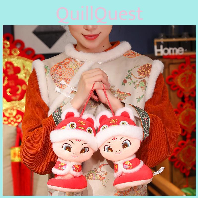 Adorable 2025 Tang Suit Snake Plush Toy Zodiac Snake Doll For New Year Gifts