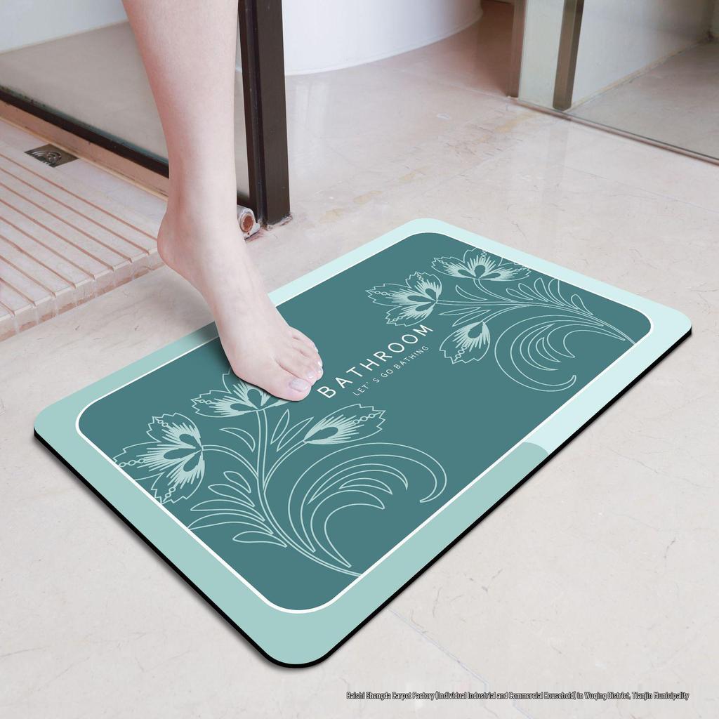 Diatom Mud Quick-Dry Non-Slip Bathroom Mat - Water Absorbent, Wear & Dirt-Resistant, Wash-Free, Perfect for Toilet Doors