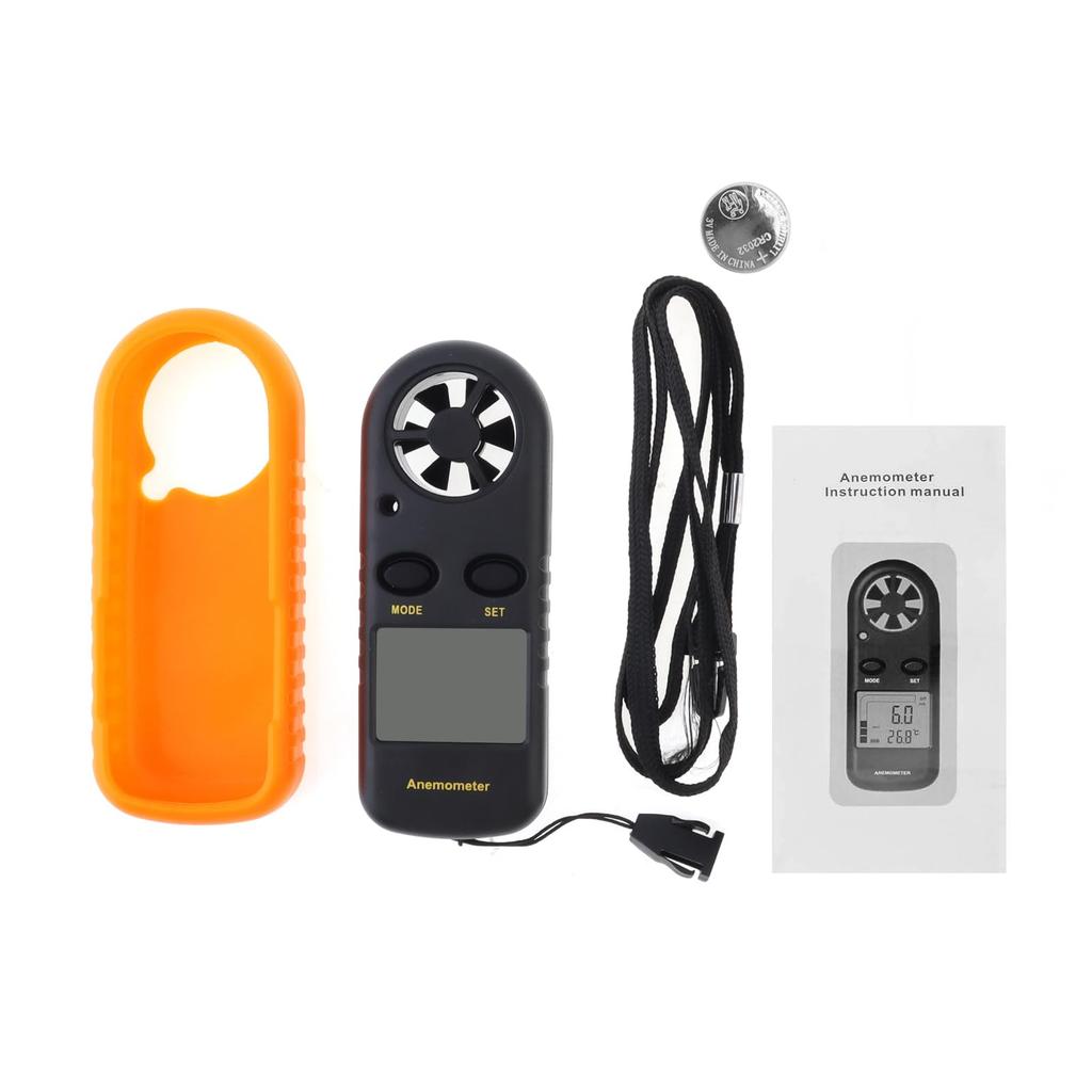 Smgda Digital Anemometer with Wind Speed and 5 Wind Speed Yellow Direction, 0-30m/s, Units, Backlight,