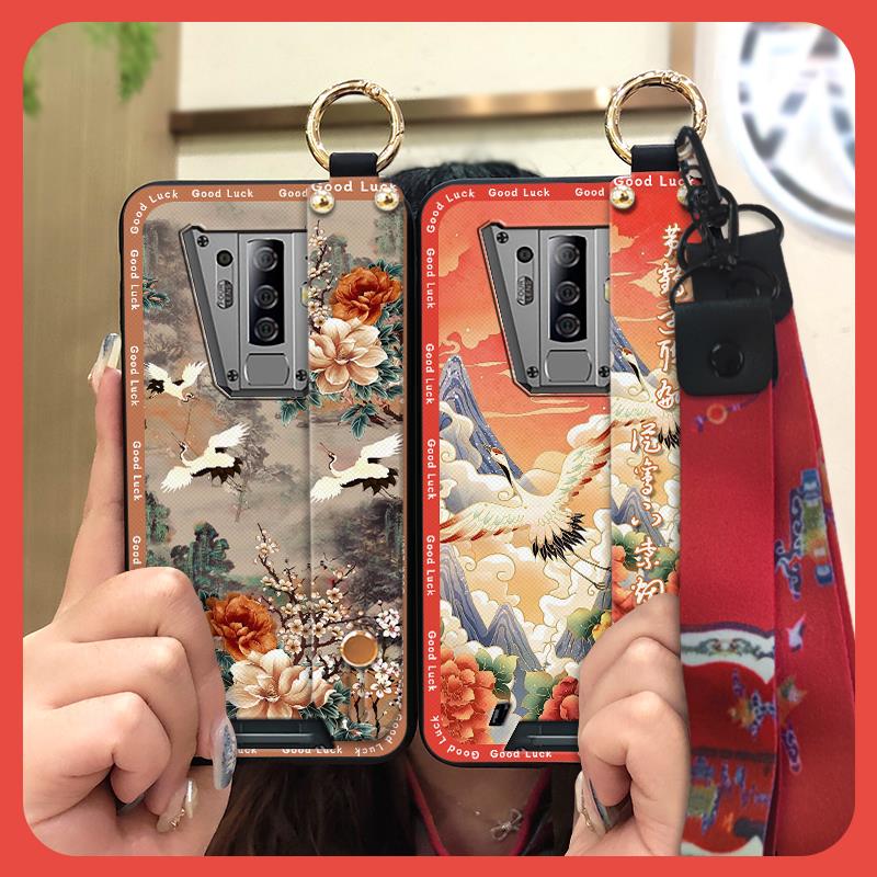 Phone Holder Anti-dust Phone Case For Blackview BV6900 Kickstand Ring Lanyard Durable Dirt-resistant Wristband Soft Case