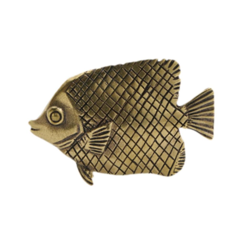 Brass Fish Statue, Retro Craft Desktop Ornament, Wealth Decor Chinese Feng Shui Figurine for Table, Living Room, Home