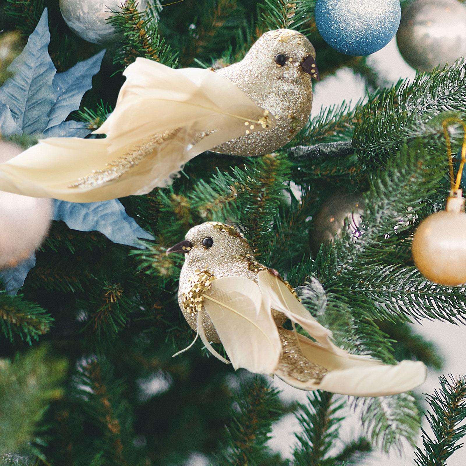 

2Pcs Artificial Birds Clip on Fake Birds for Wedding Party Branches Yard Art шампанського