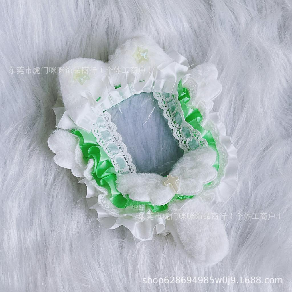 Lace Goo Card Cover Finished Product Cute Cat Cat Ears Long Tail Star Chasing Original Animation Peripheral Small Card Protective Cover