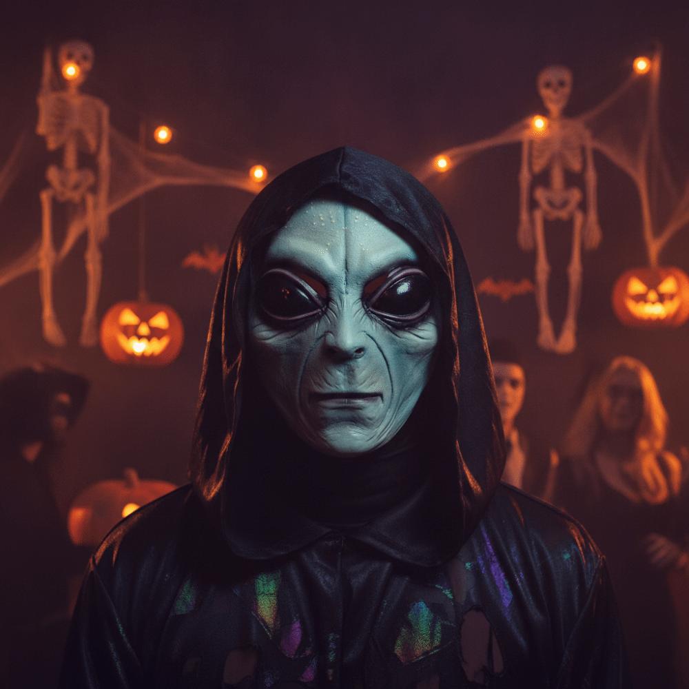 Masque intégral Masque d'extraterrestre Masque d'extraterrestre vert Masques d'extraterrestres Masque d'Halloween amusant Déguisement de Carnaval
