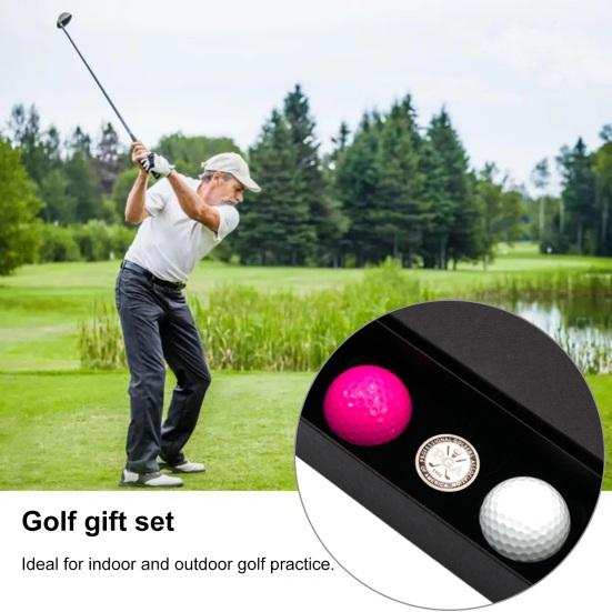 3 ks/sada Personalizovaná dárková sada golfových míčků s páskem na ruku Kompaktní přenosná kompletní sada dárkového balení golfových míčků