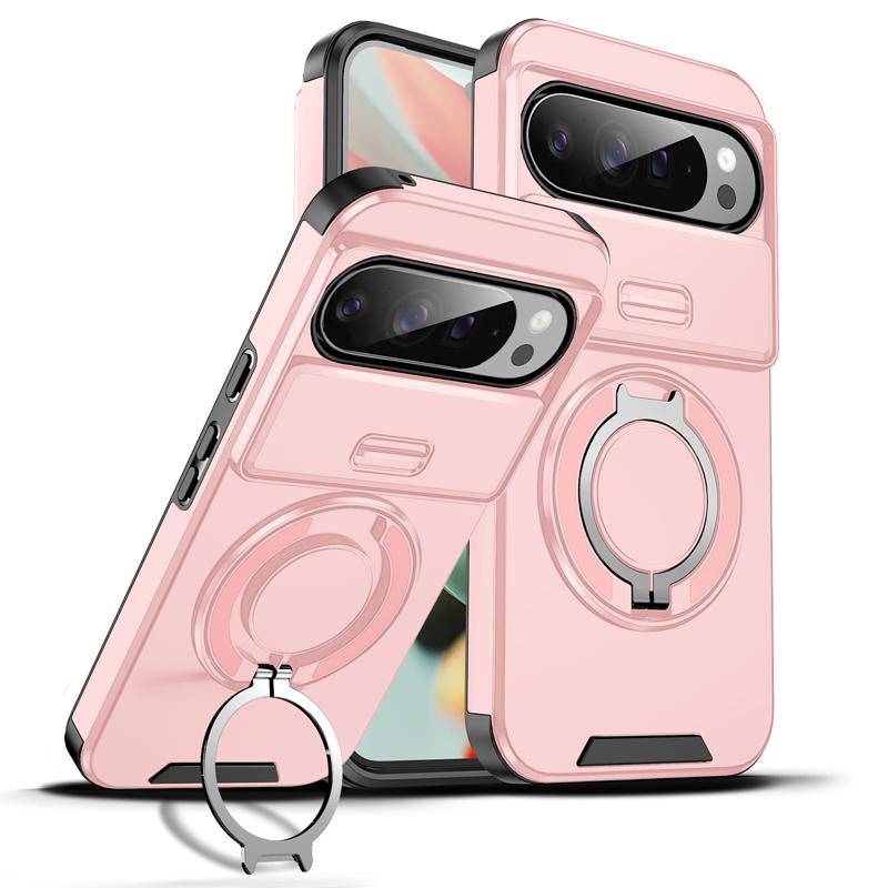 For Google Pixel 10 Pro 10 Pro XL Case Heavy Duty PC+TPU Ring Car Mount Magnetic Stand Slide Camera Cover