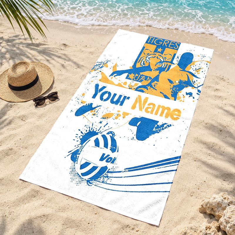 Club Tigres UANL Custom Name Beach towels also serve as bath towels summer essential a musthave for the outdoors the beach and the pool