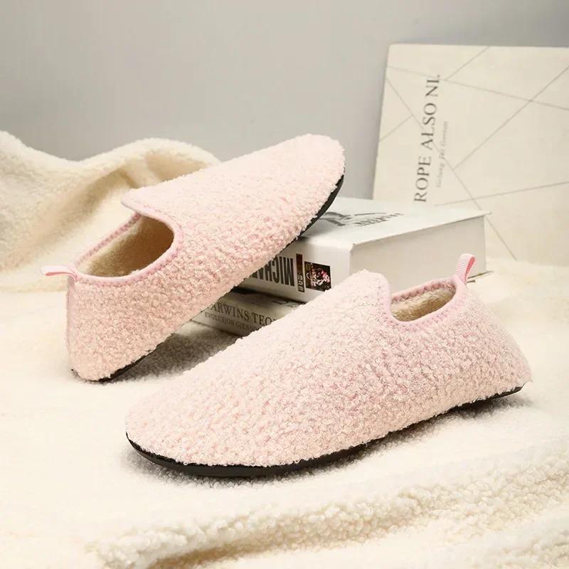 Winter Men Shoes Casual House Shoes for Men 2025 Outdoor Warm Cotton Shoes for Women Antiskid Indoor Plush Slippers Ankle Shoe