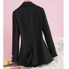 Damen Schwarz Zweireihiger Blazer Slim Mantel Frühling Herbst Business Formal Büro Anzugjacke Stilvolle Kleidung