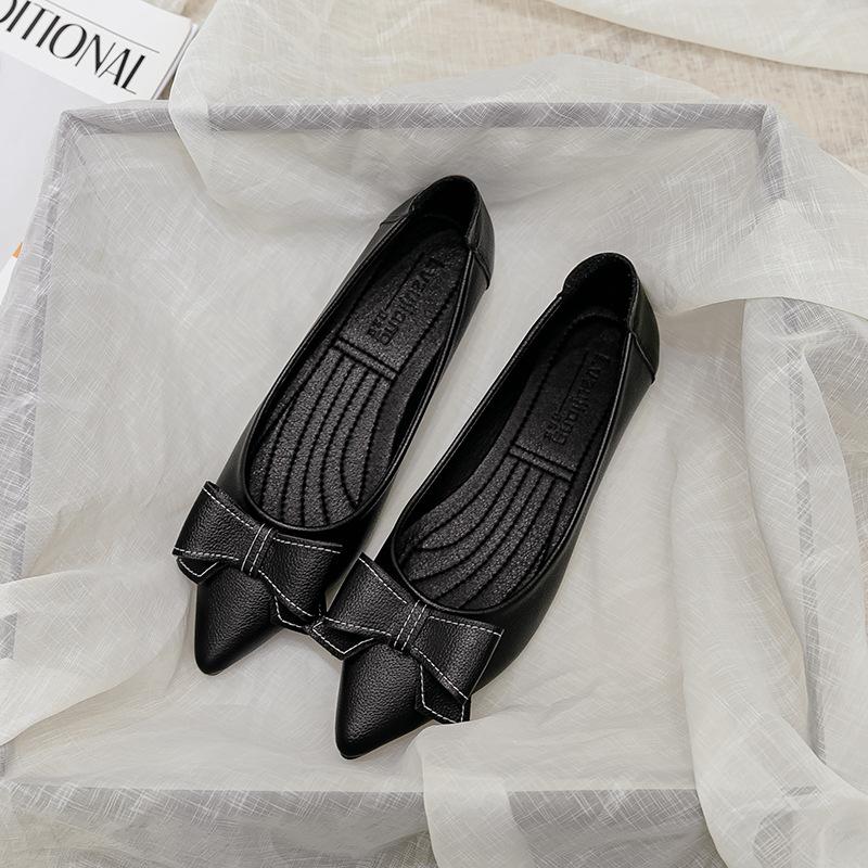 Fashion Flat Shoes for Women Spring Autumn New Casual Flat Pointed Fashion Bow Outdoor Flat Shoes for Women Ladies Shoes Plus Size 42 43
