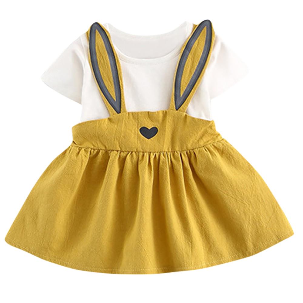 

Повседневное платье с сердечками и ушками кролика для новорожденных девочек и девочек, повседневная одежда