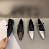 Fashion Flat Shoes for Women 2025 Spring Autumn New Mary Jane Shoes Low Heel Pointed Flat Bottomed Women's Shoes Plus Size 42 43 44