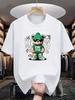 Casual Short-Sleeve T-Shirt with Bear Cartoon Print, King Ayam Streetwear Design, Suitable for Both Men and Women, Perfe