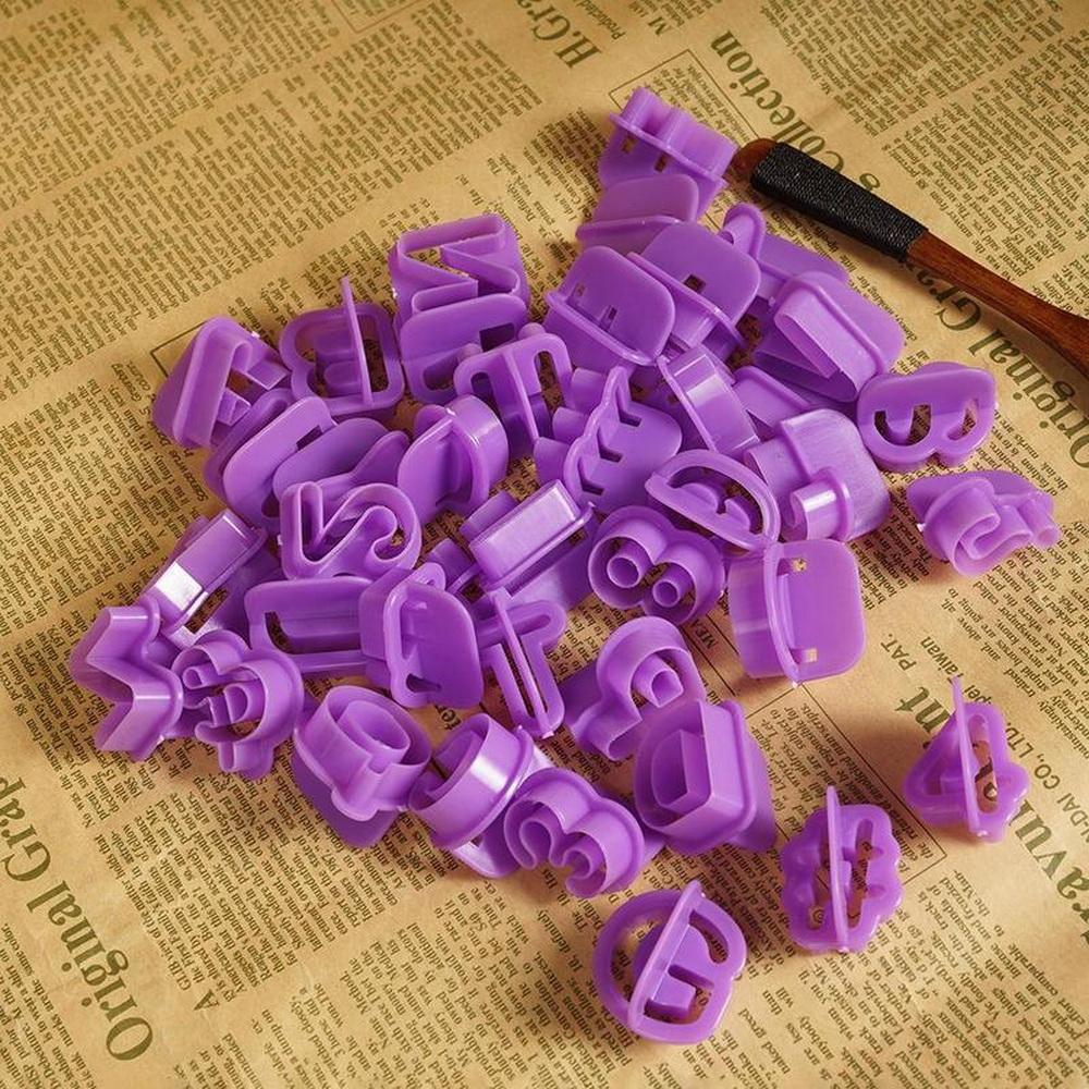 40pcs Alphabet Number Letter DIY Character Fondant Cake Decorating Set Icing Cutter Mold Moulds Cake Baking Tools Decor
