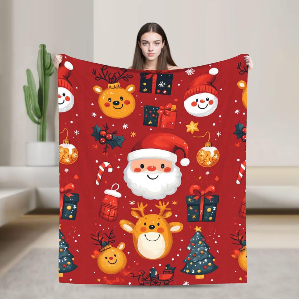 Weihnachten Weihnachtsmann Weiche Warme Decke Kinder Plüsch Überwurfdecke Bequeme Couch Sessel Flanell Tagesdecke Sofa Bettdecke
